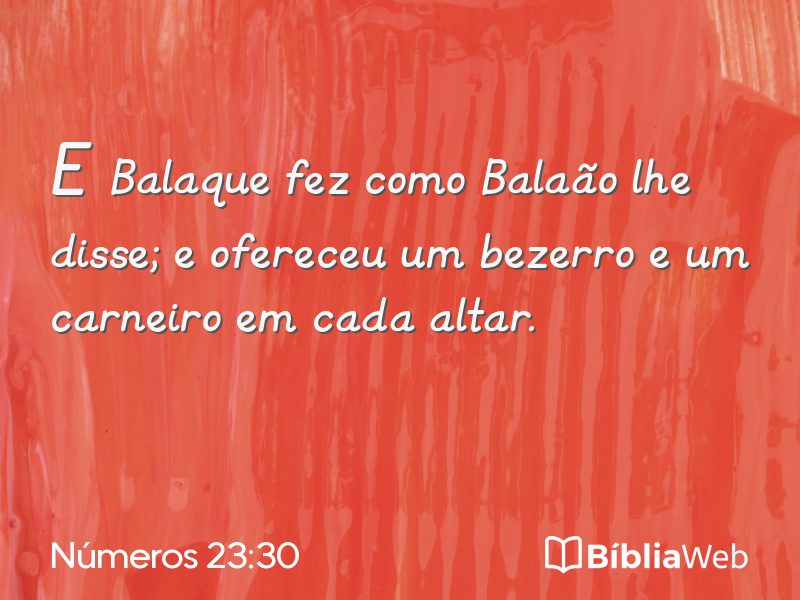 Números 23:30 em imagem para compartilhar