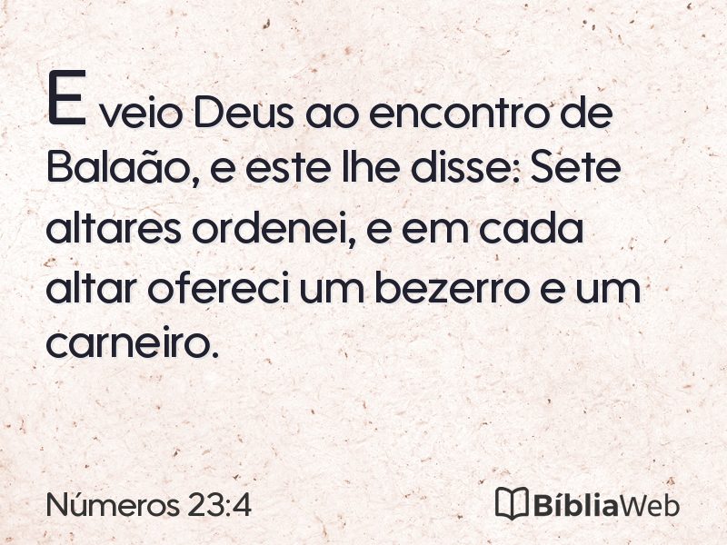 Números 23:4 em imagem para compartilhar