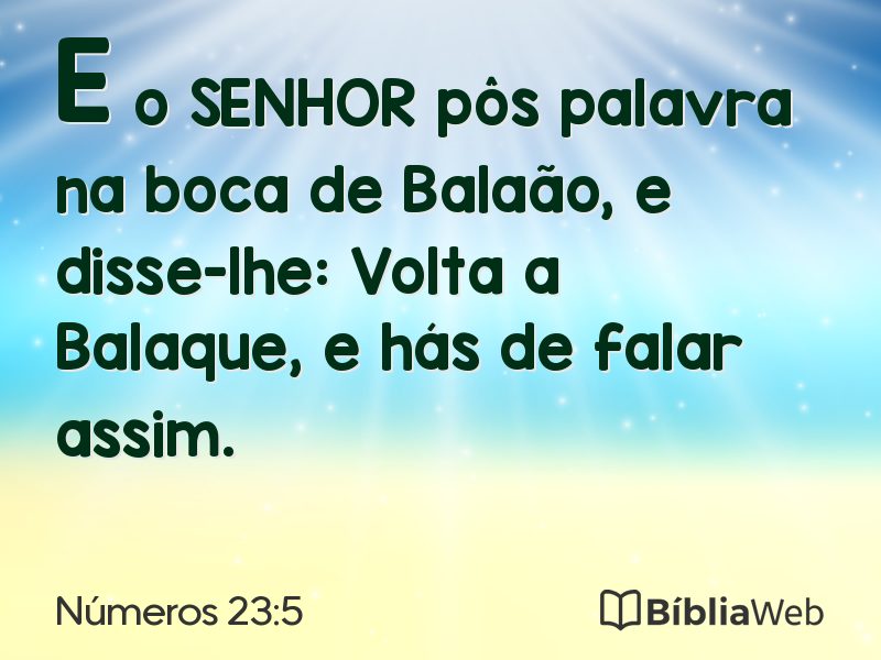 Números 23:5 em imagem para compartilhar