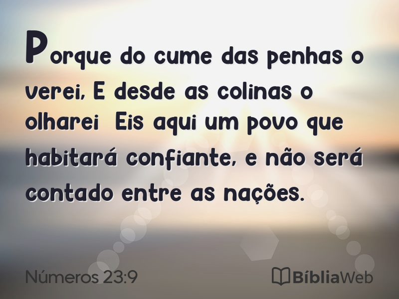 Números 23:9 em imagem para compartilhar