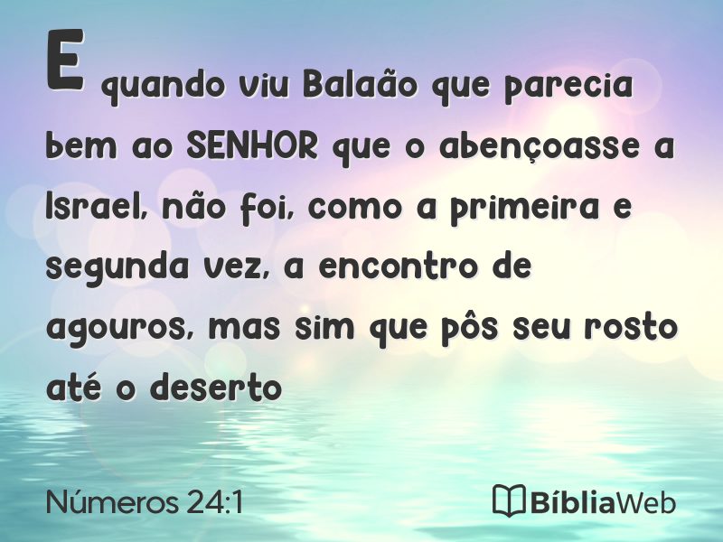 Números 24:1 em imagem para compartilhar