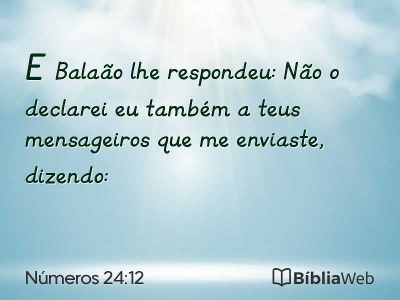 Números 24:12 em imagem para compartilhar