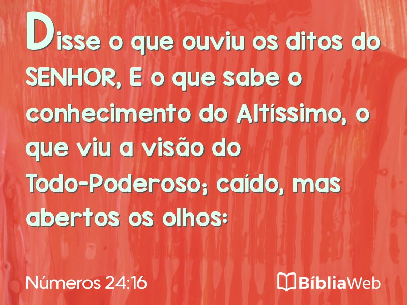 Números 24:16 em imagem para compartilhar