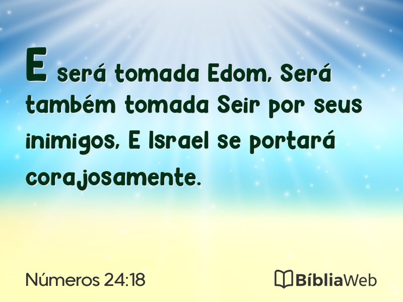 Números 24:18 em imagem para compartilhar