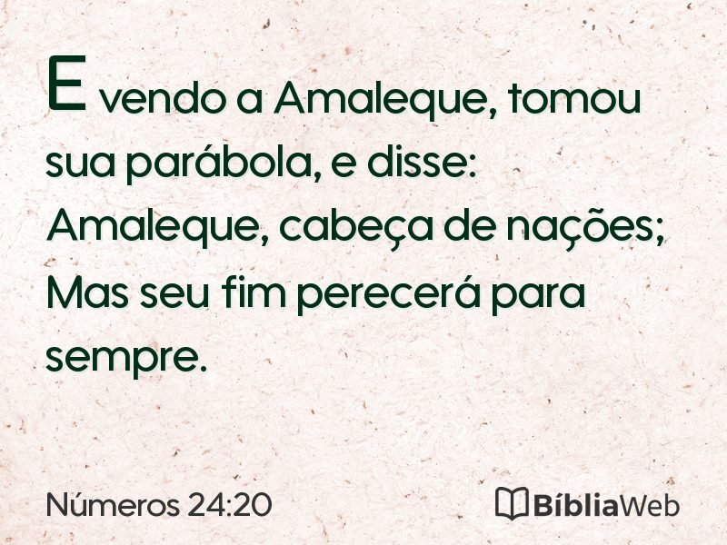 Números 24:20 em imagem para compartilhar