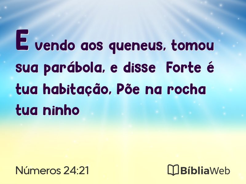 Números 24:21 em imagem para compartilhar