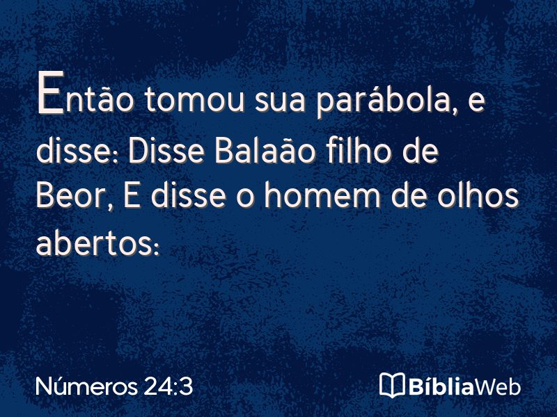 Números 24:3 em imagem para compartilhar
