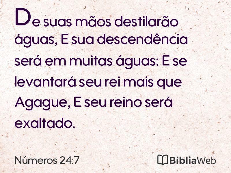 Números 24:7 em imagem para compartilhar