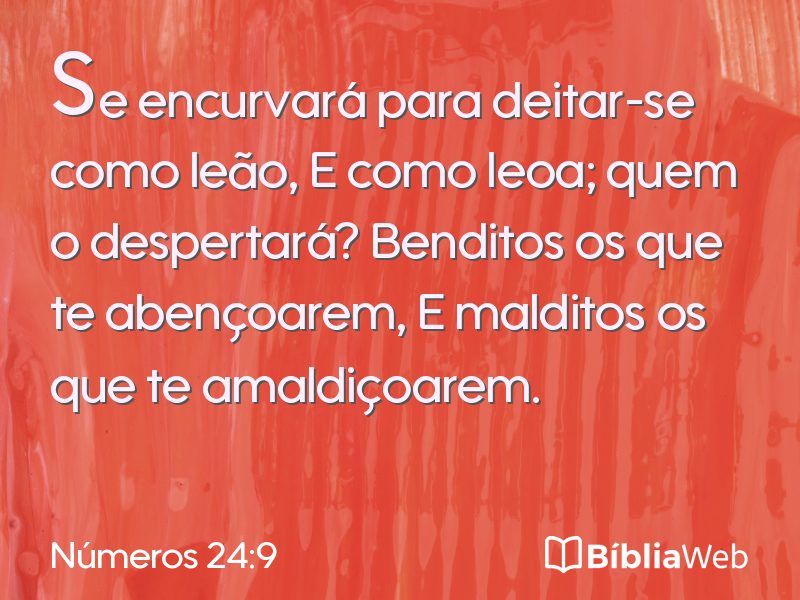 Números 24:9 em imagem para compartilhar