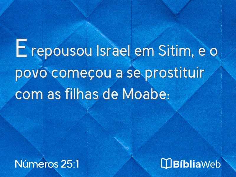 Números 25:1 em imagem para compartilhar