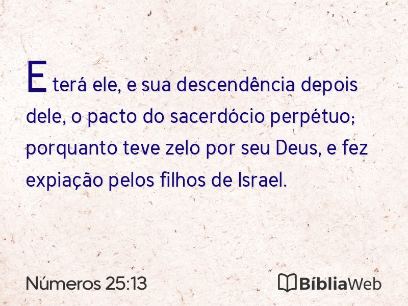 Números 25:13 em imagem para compartilhar