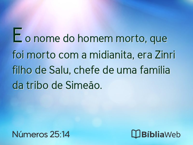 Números 25:14 em imagem para compartilhar