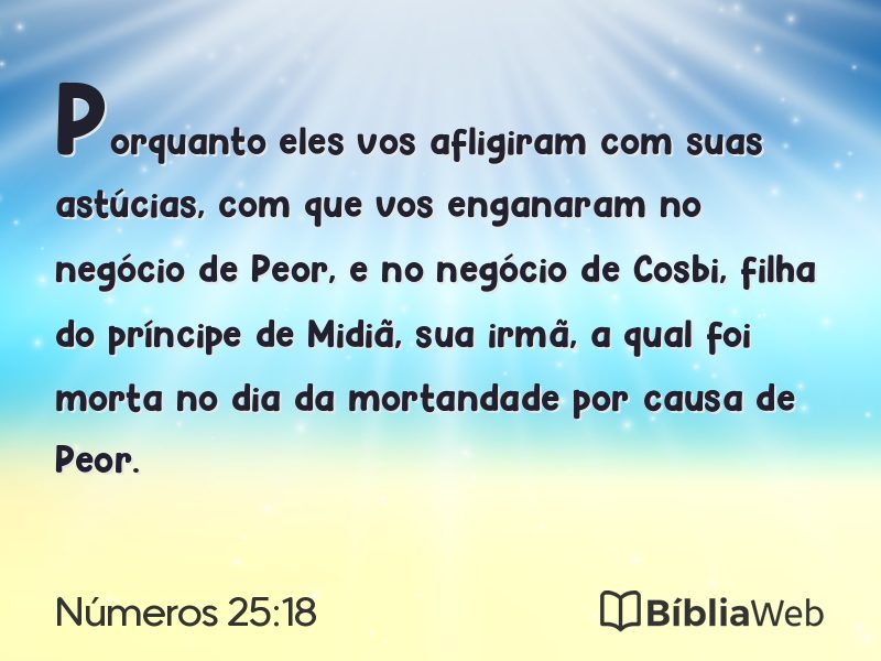 Números 25:18 em imagem para compartilhar