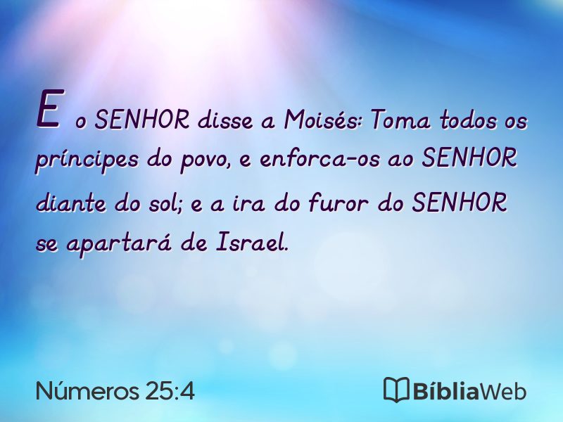 Números 25:4 em imagem para compartilhar