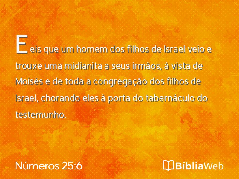 Números 25:6 em imagem para compartilhar