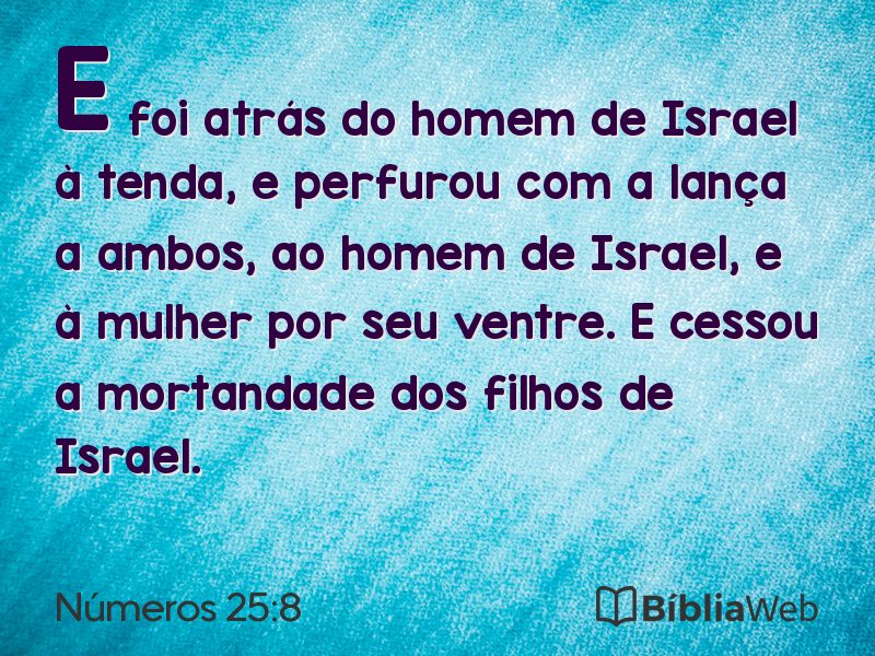 Números 25:8 em imagem para compartilhar