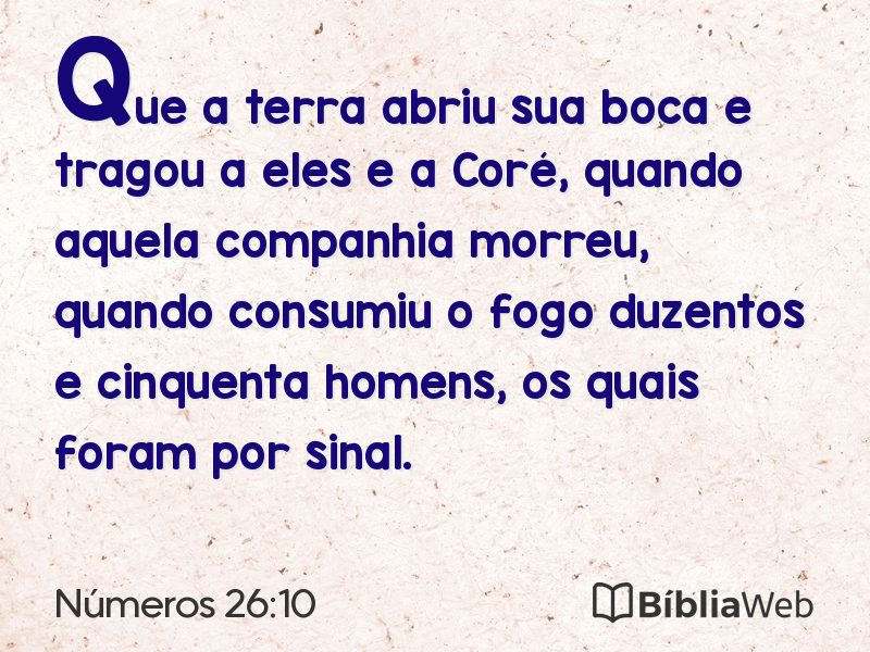 Números 26:10 em imagem para compartilhar
