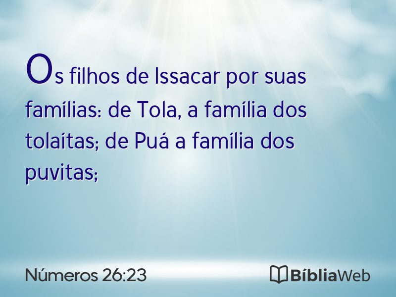 Números 26:23 em imagem para compartilhar