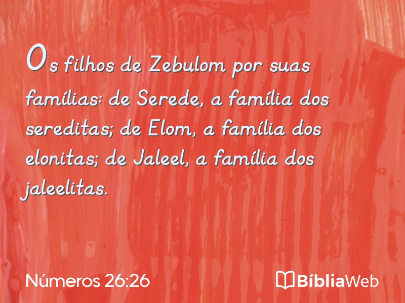 Números 26:26 em imagem para compartilhar