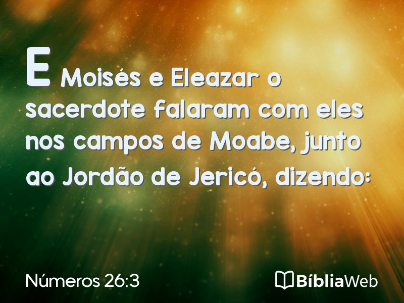 Números 26:3 em imagem para compartilhar