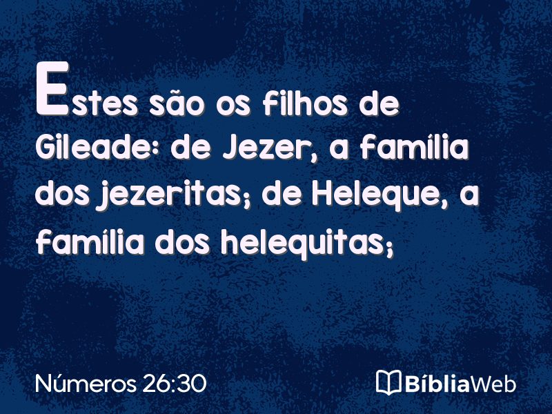 Números 26:30 em imagem para compartilhar
