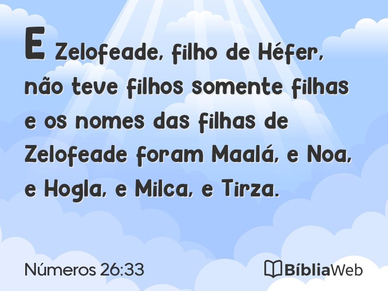 Números 26:33 em imagem para compartilhar