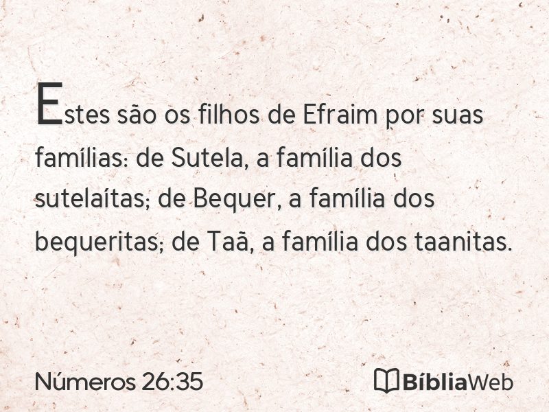 Números 26:35 em imagem para compartilhar