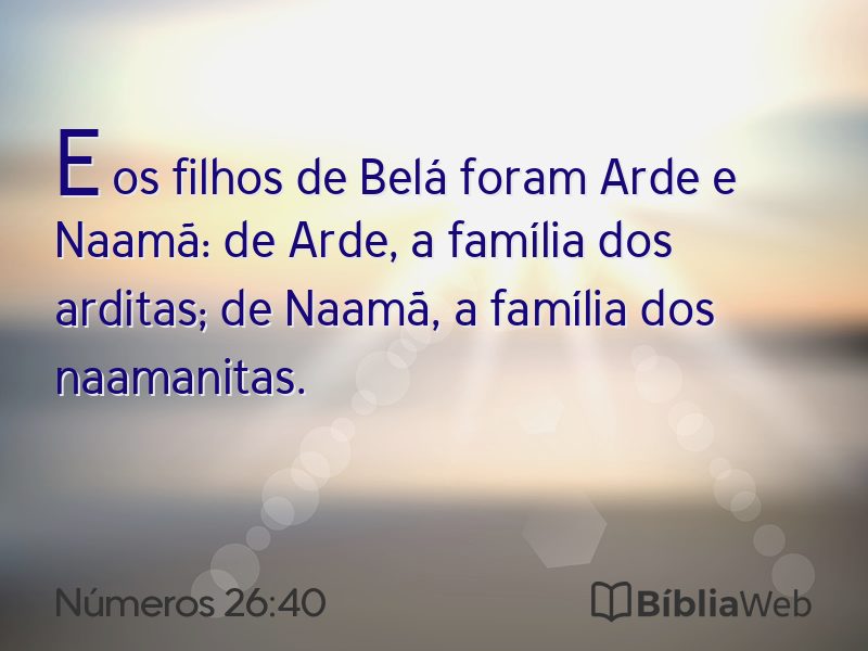 Números 26:40 em imagem para compartilhar