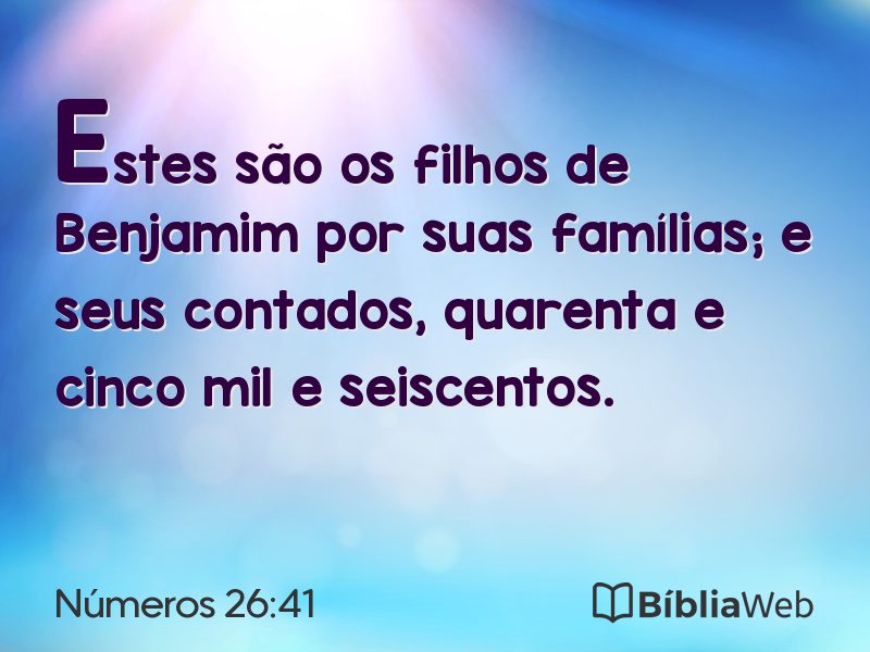 Números 26:41 em imagem para compartilhar