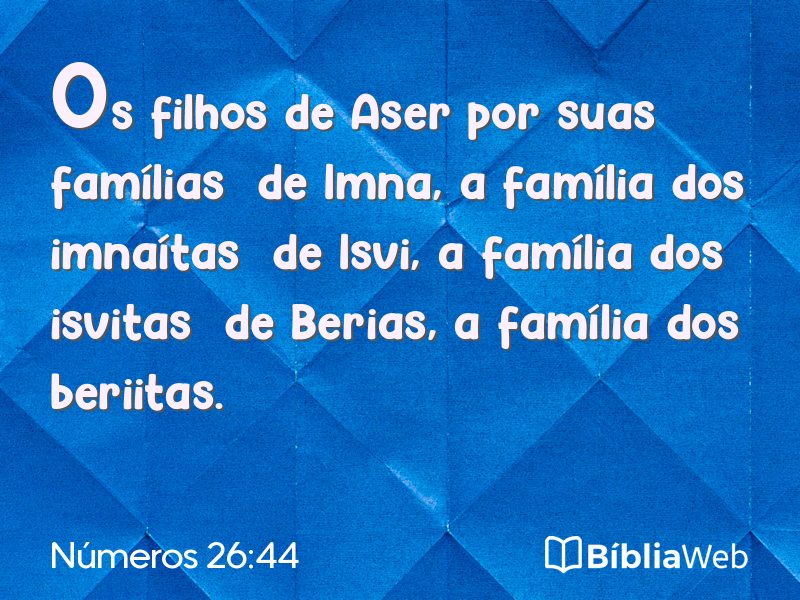 Números 26:44 em imagem para compartilhar