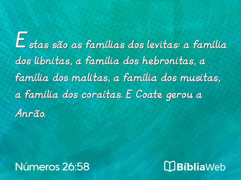 Números 26:58 em imagem para compartilhar