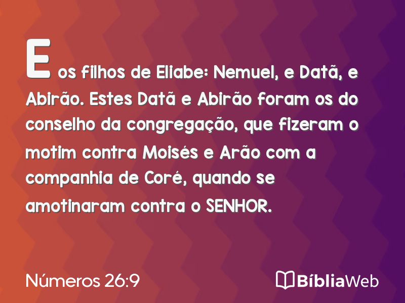 Números 26:9 em imagem para compartilhar