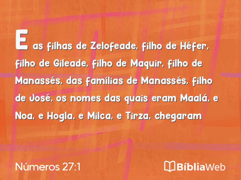 Números 27:1 em imagem para compartilhar