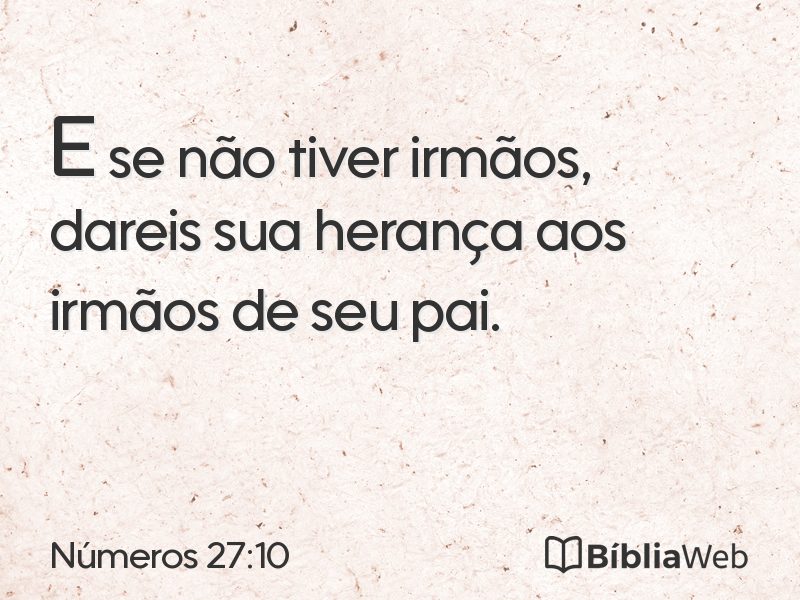 Números 27:10 em imagem para compartilhar