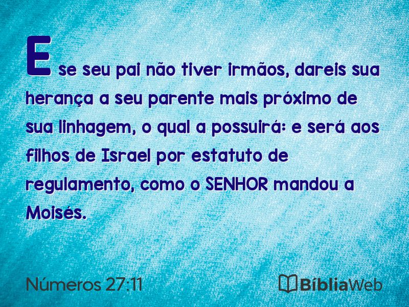 Números 27:11 em imagem para compartilhar
