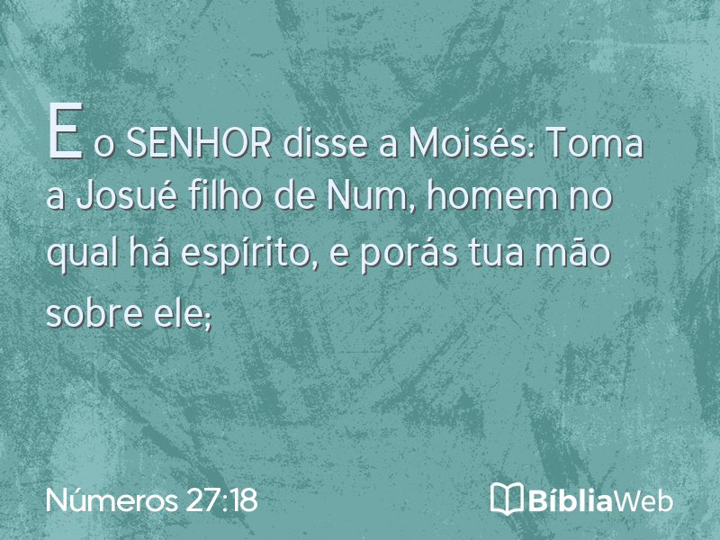 Números 27:18 em imagem para compartilhar