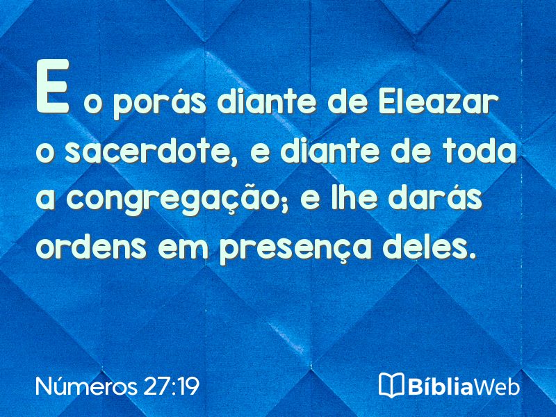 Números 27:19 em imagem para compartilhar