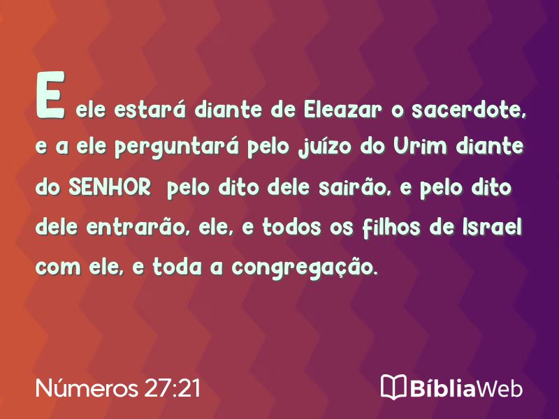 Números 27:21 em imagem para compartilhar