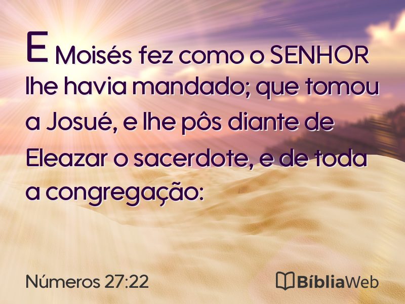 Números 27:22 em imagem para compartilhar