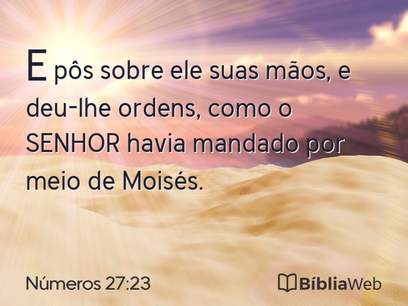 Números 27:23 em imagem para compartilhar