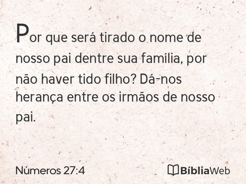 Números 27:4 em imagem para compartilhar