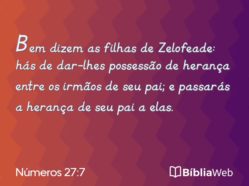Números 27:7 em imagem para compartilhar