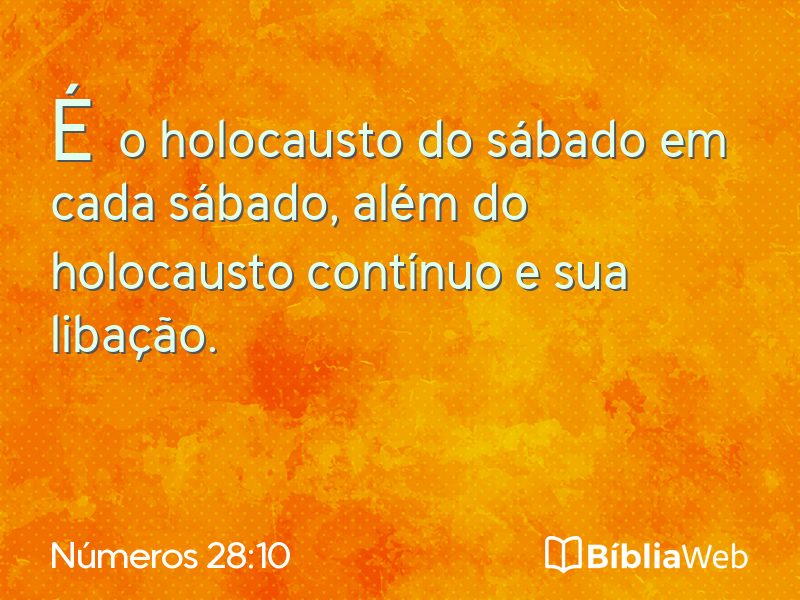 Números 28:10 em imagem para compartilhar