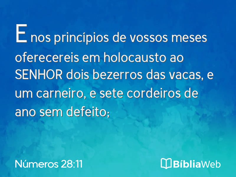 Números 28:11 em imagem para compartilhar