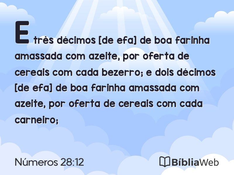 Números 28:12 em imagem para compartilhar