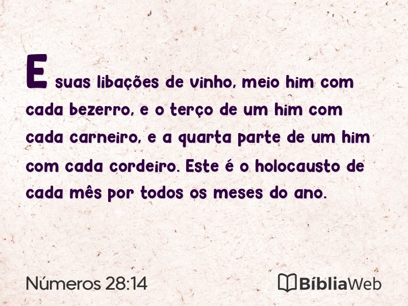 Números 28:14 em imagem para compartilhar