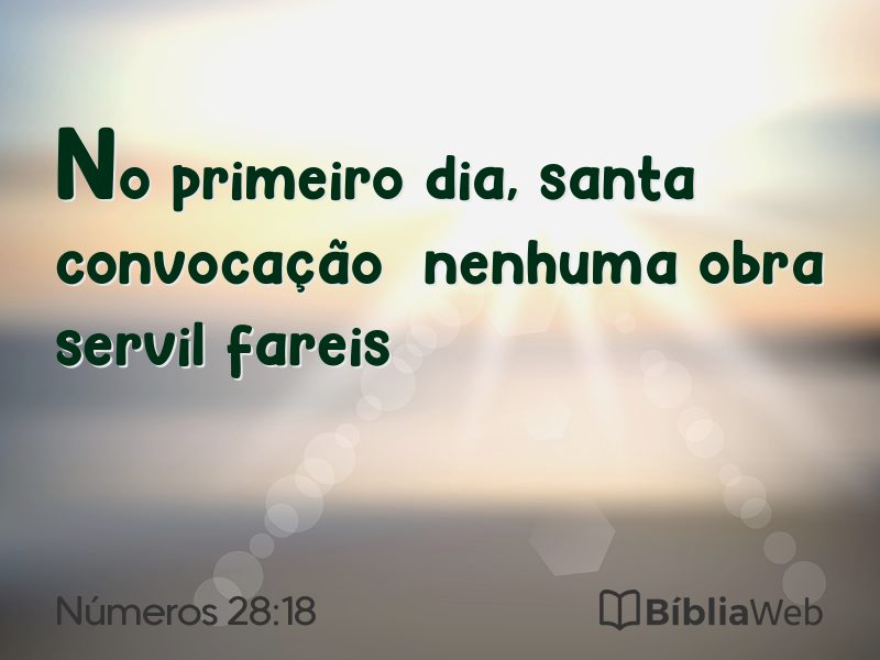Números 28:18 em imagem para compartilhar