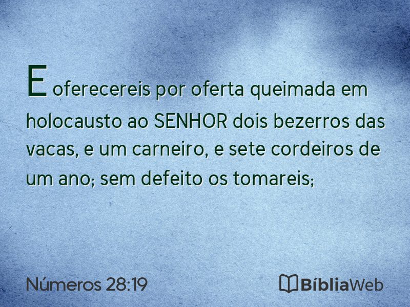 Números 28:19 em imagem para compartilhar