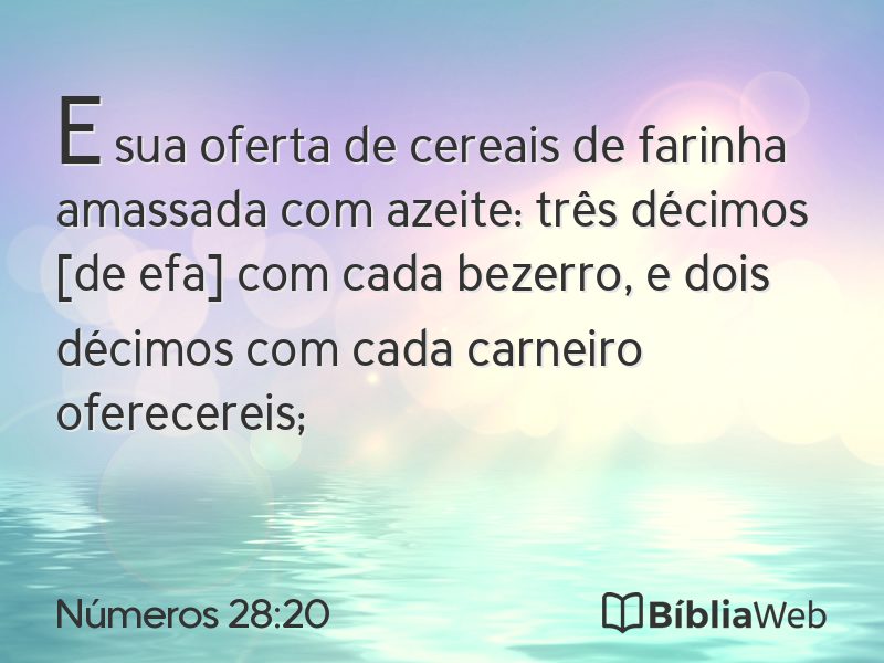Números 28:20 em imagem para compartilhar