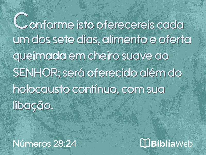 Números 28:24 em imagem para compartilhar